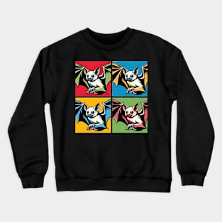 Night Wings Unleashed: Pop Art Bat Extravaganza Crewneck Sweatshirt